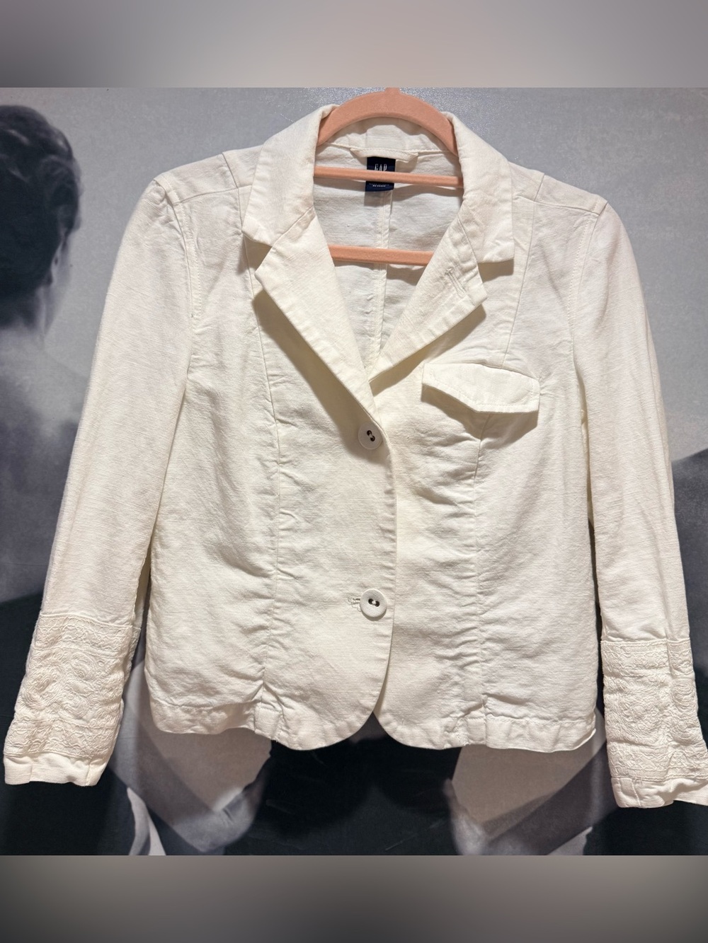 GAP Cream Single-Breasted Women's Blazer Jacket